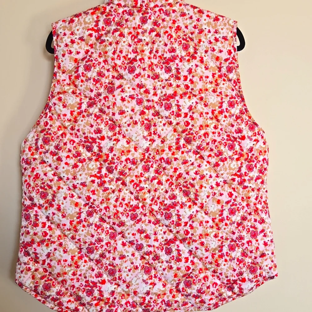 NWT J.Crew Flower Puffer Vest L